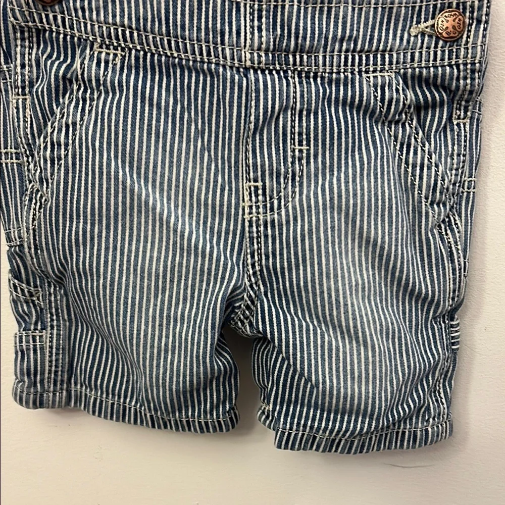 OshKosh B'gosh Blue and White Overall Shorts Size 12M